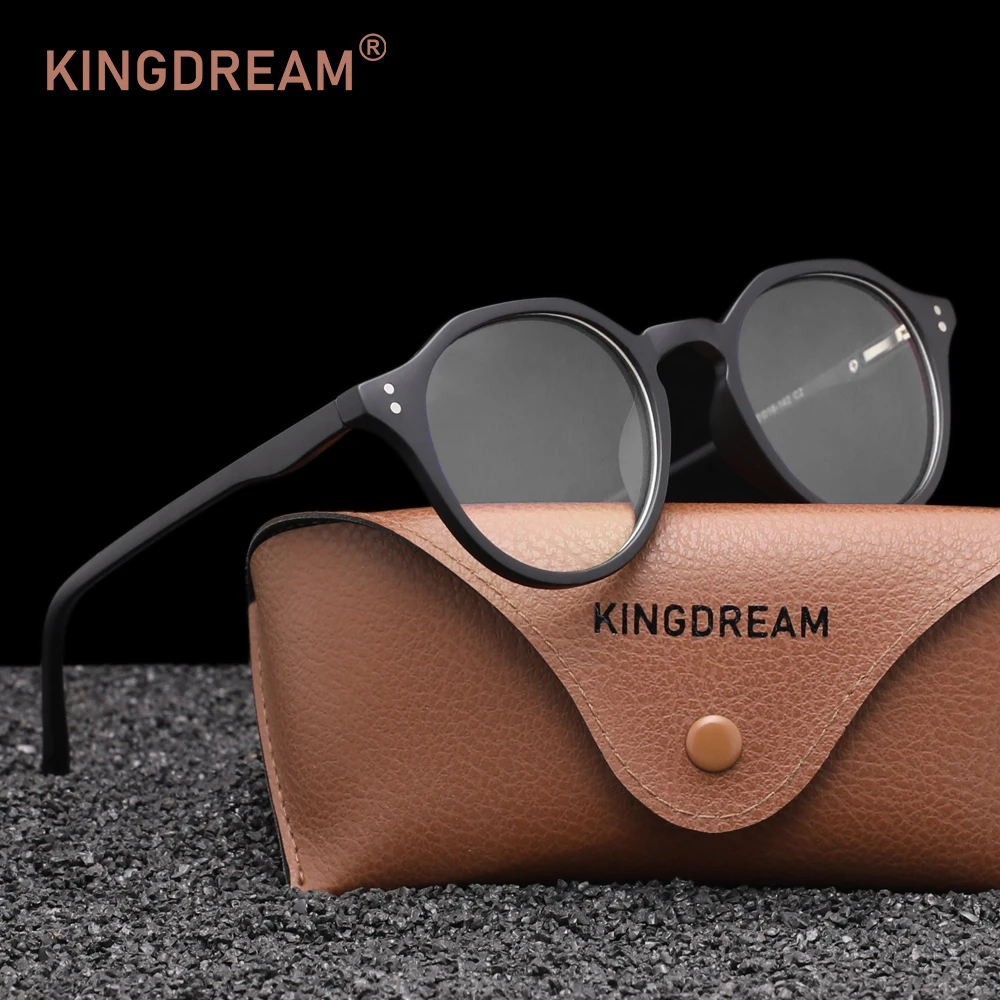 KINGDREAM Round Blue Light Blocking Glasses Transparent Anti-Blue Ray Eyeglasses for Men Women Daliy Phone Computer Eyeglasses