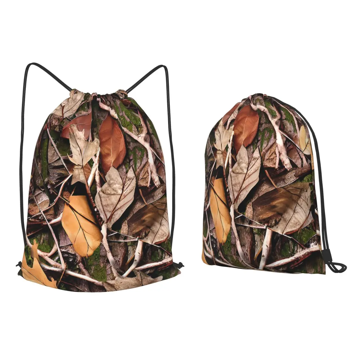 Realistic Tree Hunting Camo Leaves Sticks And Bark Camoflouge Backpacks Casual Shoes Bag Book Bags for Travel School