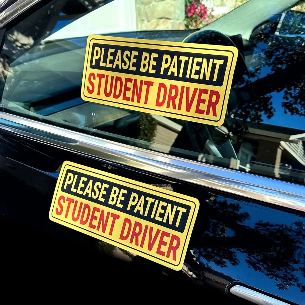 Student Driver Stickers (Non-Magnetic) for Cars & Windows - Removable, Paint-Safe Vinyl Decals - Made in USA