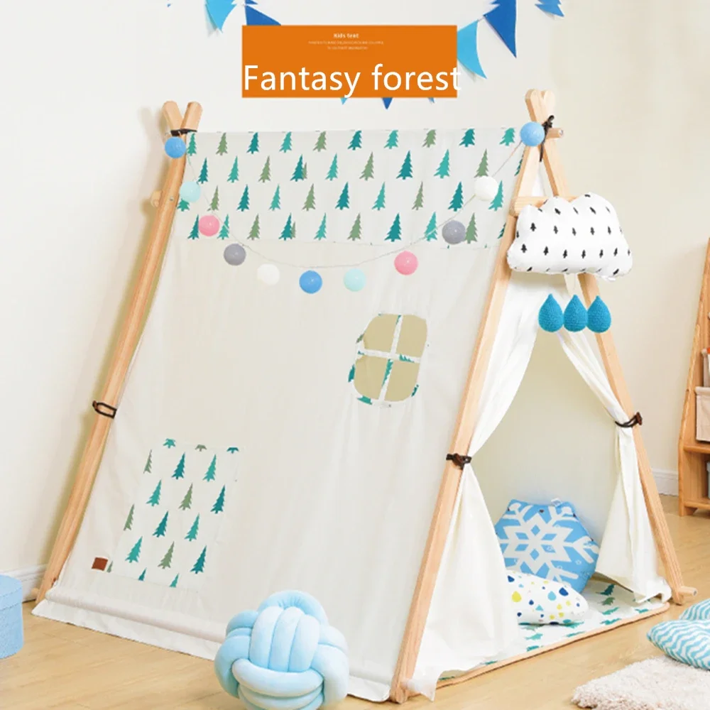 Durable Cotton Canvas A frame kids tent For Kids Play Baby Christmas Gift Indoor Baby Teepee