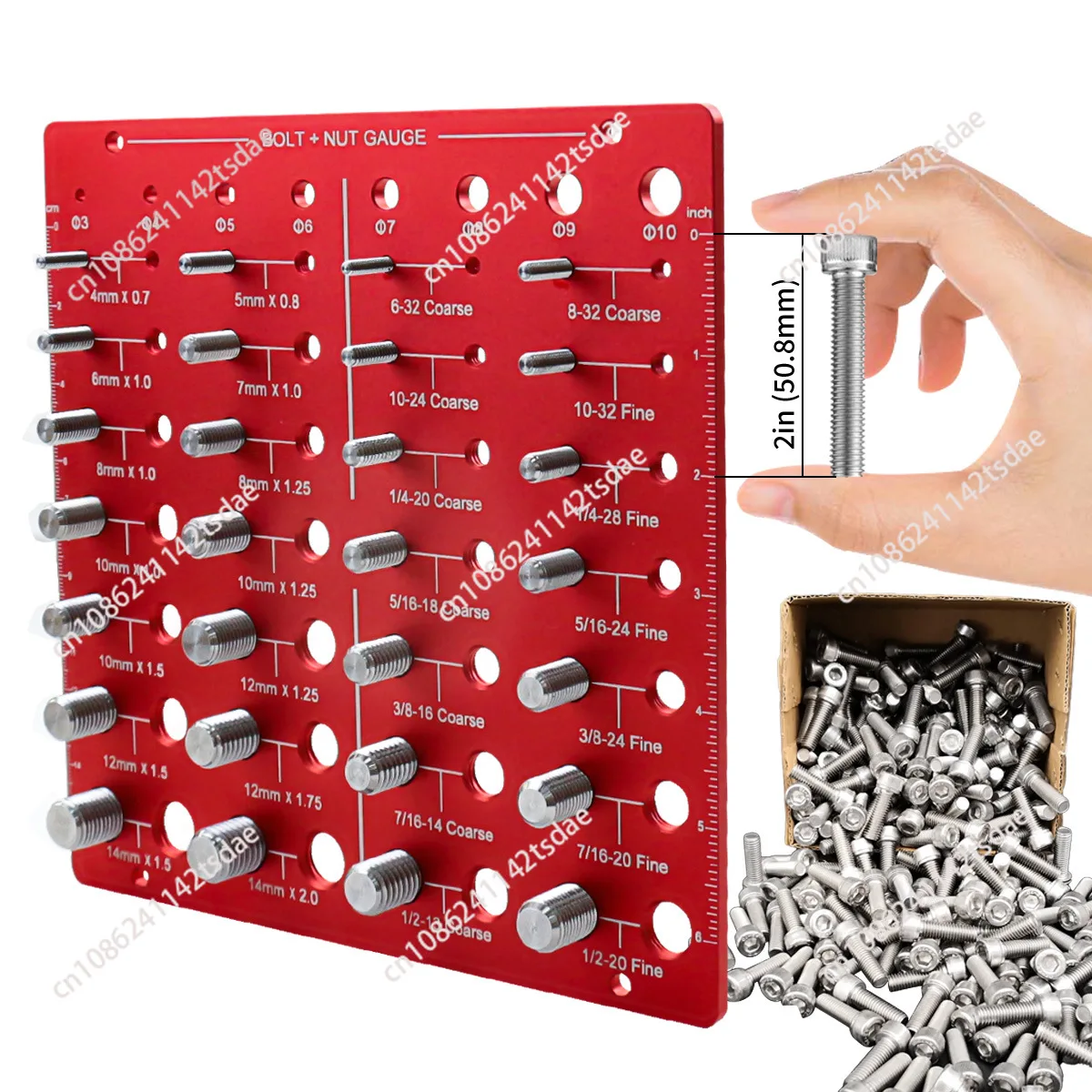 

Nut and Bolt Thread Checker Set 28 Thread Identifier Gauge Inch and Metric Size Precise Screw Size and Thread Measuring Tools