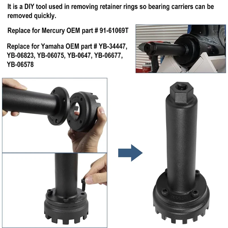 Lower Carrier Retainer Retaining Ring Nut Wrench Tool Kit Fit Yamaha Honda Suzuki Mercury MerCruiser Drive Units & Outboards