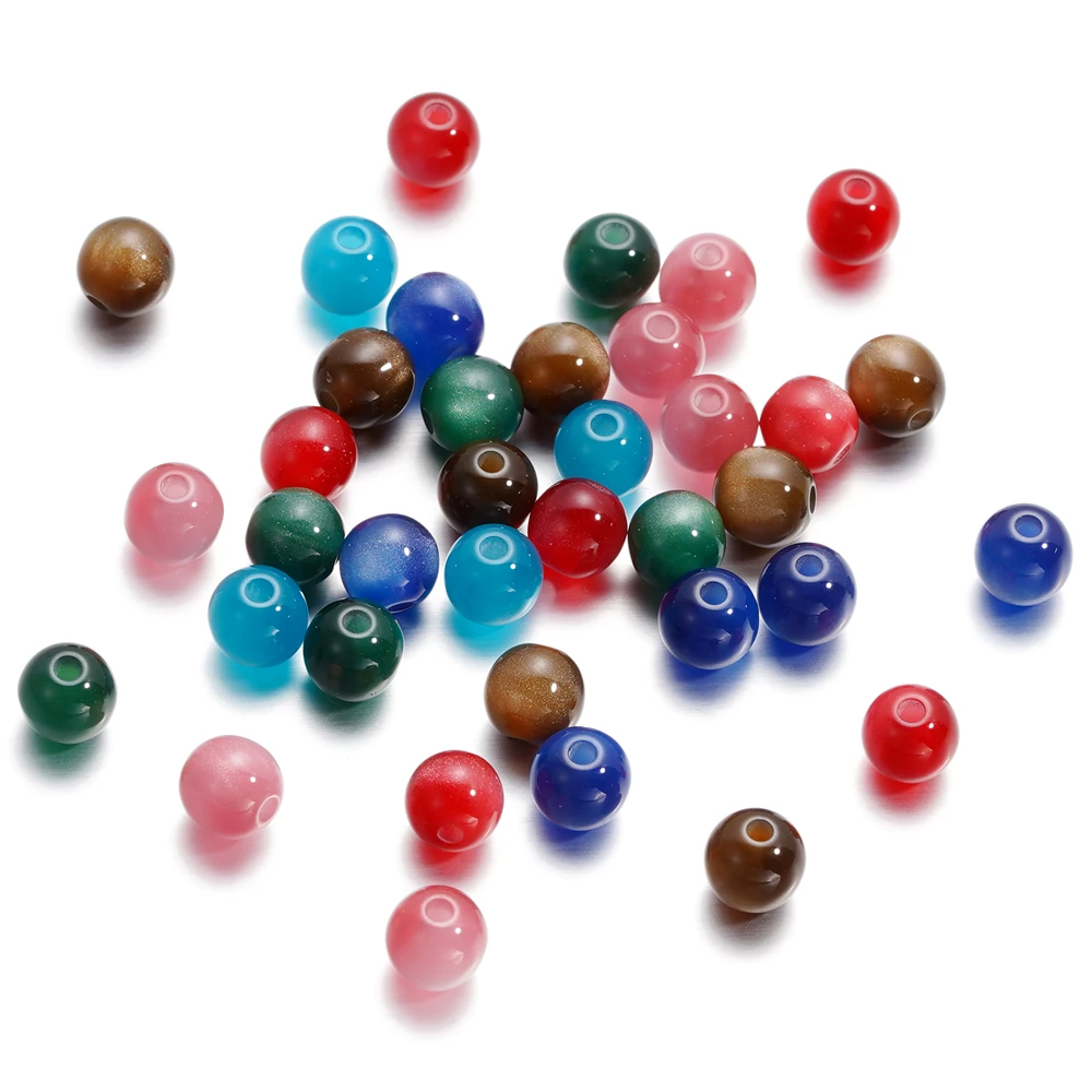 10pcs 6mm Resin Cat Eye Shape Bead Loose Spacer Charms Beads for Jewelry Making DIY Cute Bracelet Necklace Earring Supplies