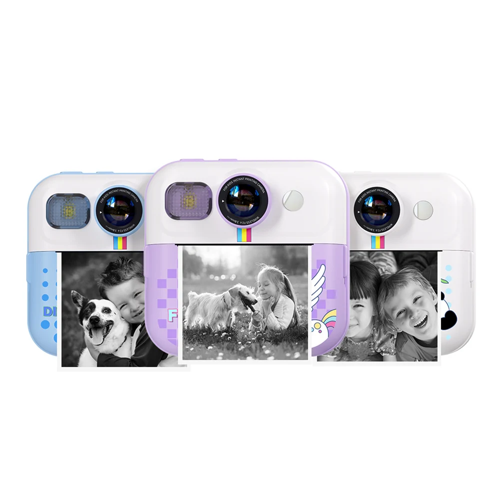 Kinder Mini Instant Print Kamera 2,4 Zoll Bildschirm Kind Zeichnung Kamera 48MP 1080P Video Kinder Kamera Geschenk für Weihnachten/geburtstag
