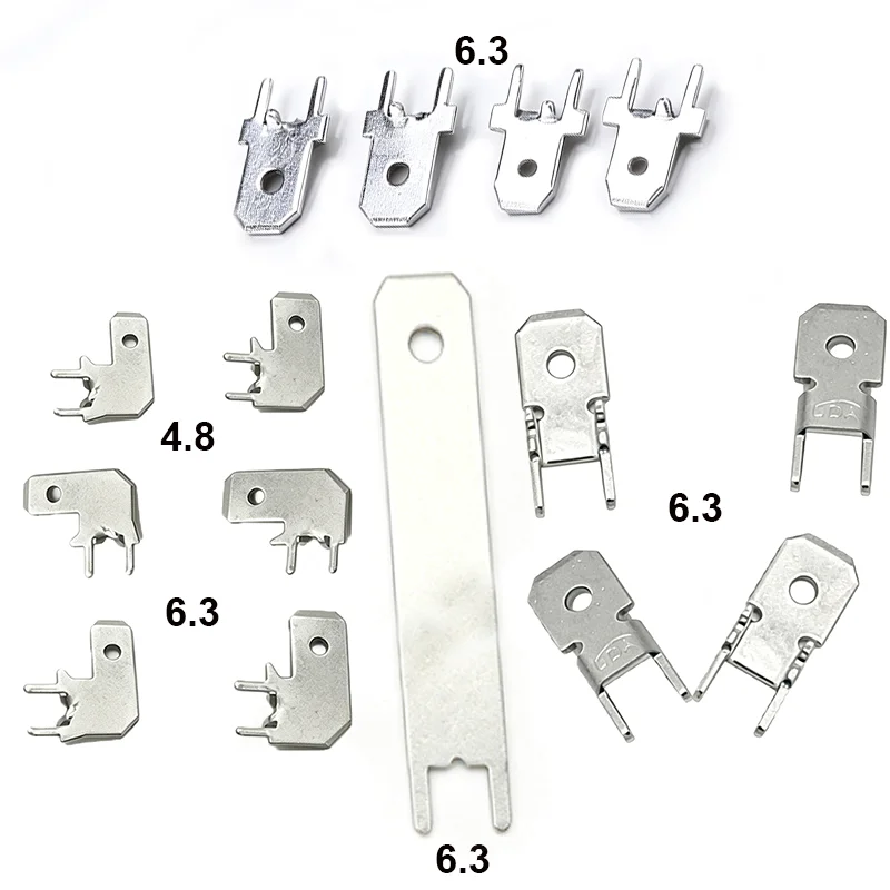 100PCS 4.8/6.3MM Direct Insertion Solder Sheet H-Type Anti Reverse Plug Pads Positioning Sheet PCB Board Solder Terminals