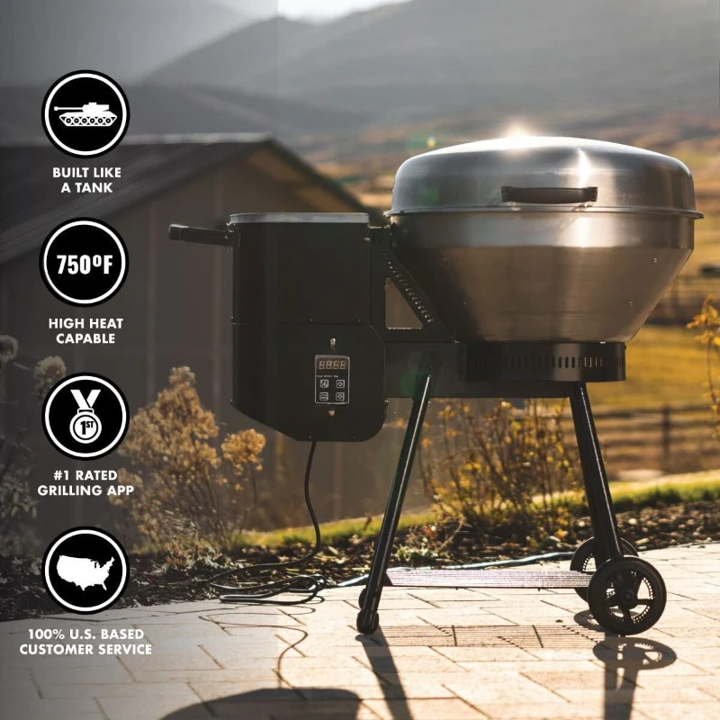 Electric Pellet Smoker Grill, BBQ Grill, Outdoor Grill, Electric Smokers, Wood Pellet Smoker Uses 100% Wood Pellets, Ribs