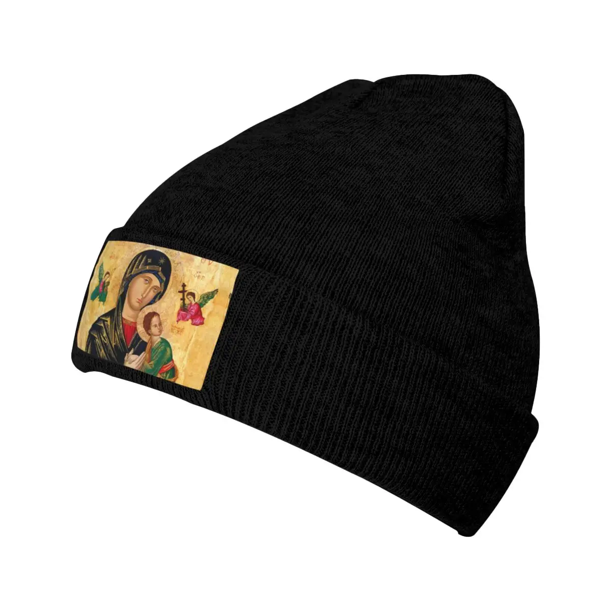 Our Lady Of Perpetual Help Skullies Beanies Caps Unisex Winter Warm Knitted Hat Adult Roman Catholic Virgin Mary Bonnet Hats