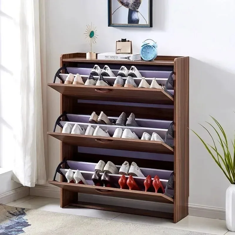 /Wooden Closet Shoe Cabinets Organizers Mobile Rotating Professional Safe Shoe Cabinets Display Closet Sapateira Home Furniture
