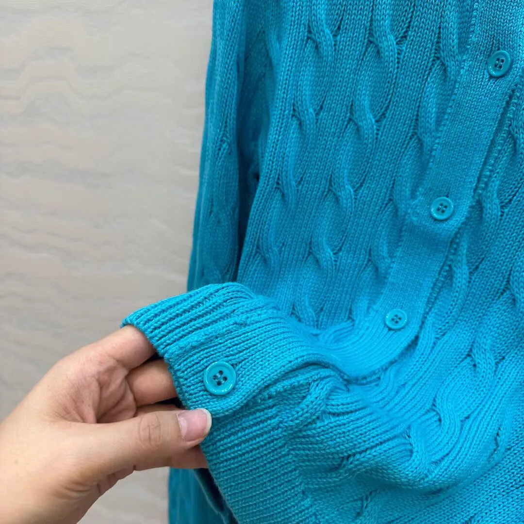 2025 New Autumn Fashion Twist Crochet Embroidery Knitted Cardigans Women O-neck Long Sleeve Single Breasted Vintage Slim Sweater