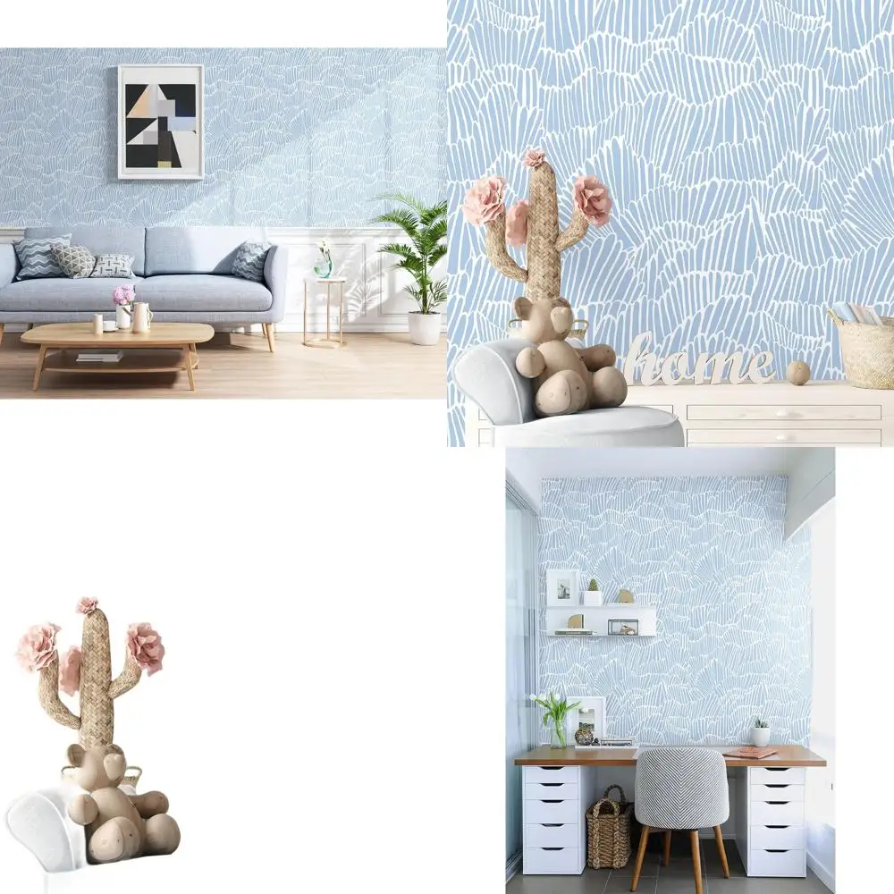 

Современные сине-белые самоклеящиеся обои – водонепроницаемые, съемные, для декора в стиле костюм-кэжуал, бохо, для прачечной и гостиной, 17.3x787