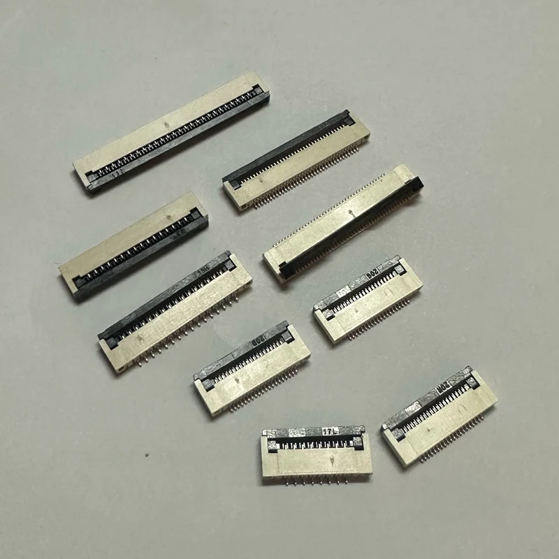 10pcs 0.5mm/1mm Pitch Under Clamshell Socket FPC FFC Flat Cable Connector 4P 5P 6P 8P 10P 12P 14P 16P 20P 22P 24P 30P 32P 34P