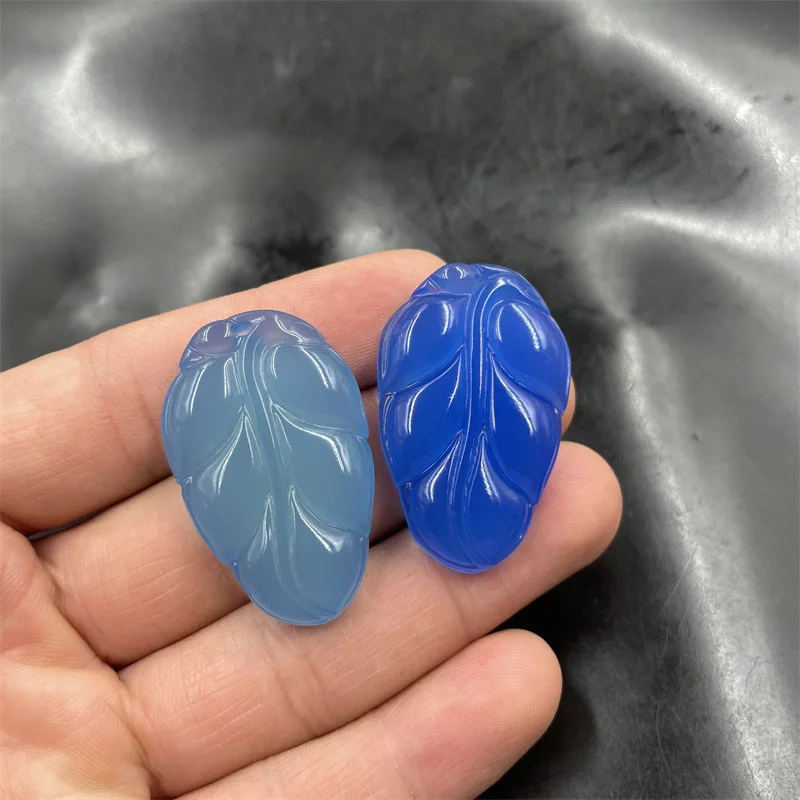 Cheap Jade Blue Chalcedony Agate Leaf Pendant Descendants of the Rich Pendant Jade pendant