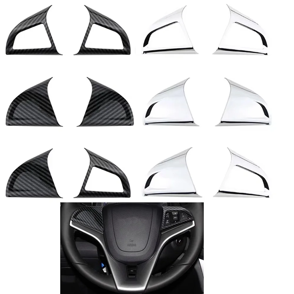2Pcs/set ABS Car Steering Wheel Sequin Steering Wheel Decoration Cover Sticker for Chevrolet Trax Cruze 2013 2014 2015 2016