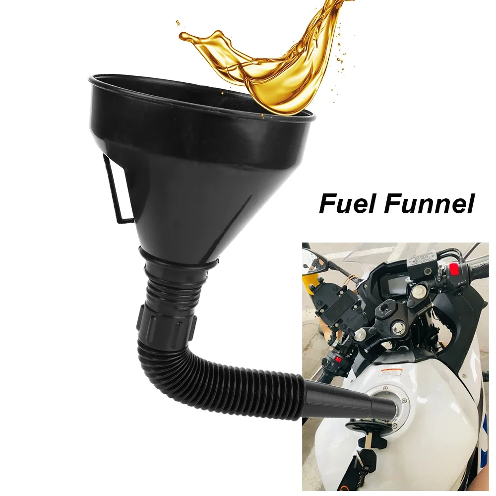 

With Foldable Hose Motorcycle Funnel Fuel Filler With Filter Pipe Oil Diesel Gas Filling Refueling Car Accessories Universal