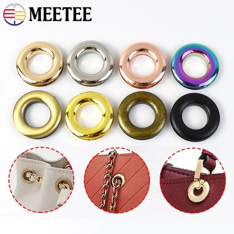 Meetee 4/10 pz occhielli in metallo fibbia a vite 10-25mm lega occhiello punzone O anello fibbie per unghie catena Stoma tende gancio chiusura