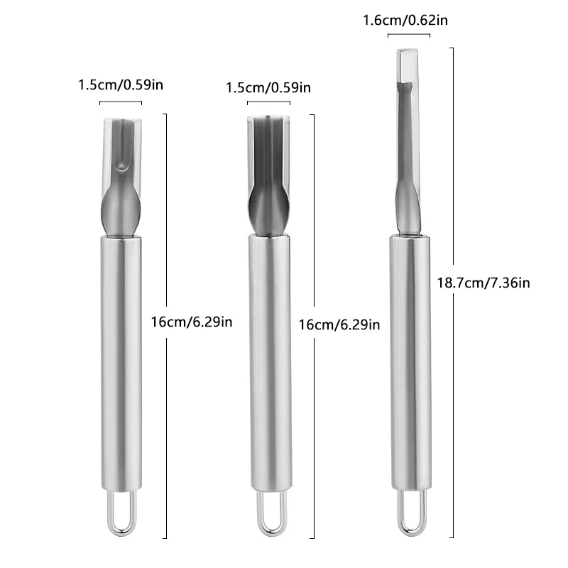 1/3pcs Water Drop Petal Shape Carving Tool Stainless Steel Carving Knife Fruit And Vegetable Carving Knife Semicircle