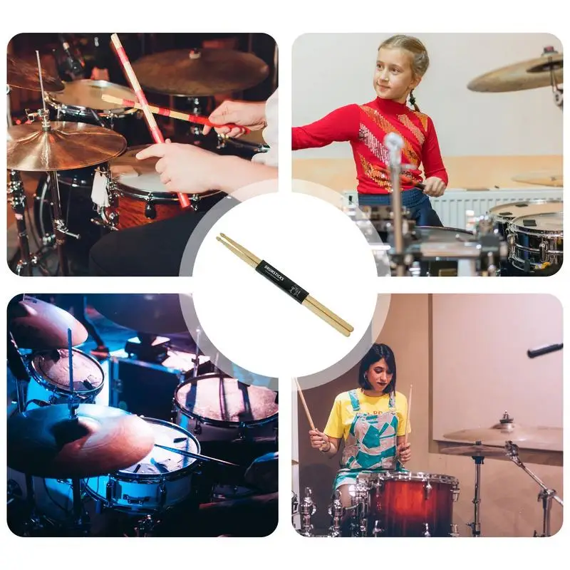 Drumsticks Houten Drummen Sticks Voor Rock Classic Stage Performance Drumsticks Voor Het Spelen Van Hardere Langere Beginners Of