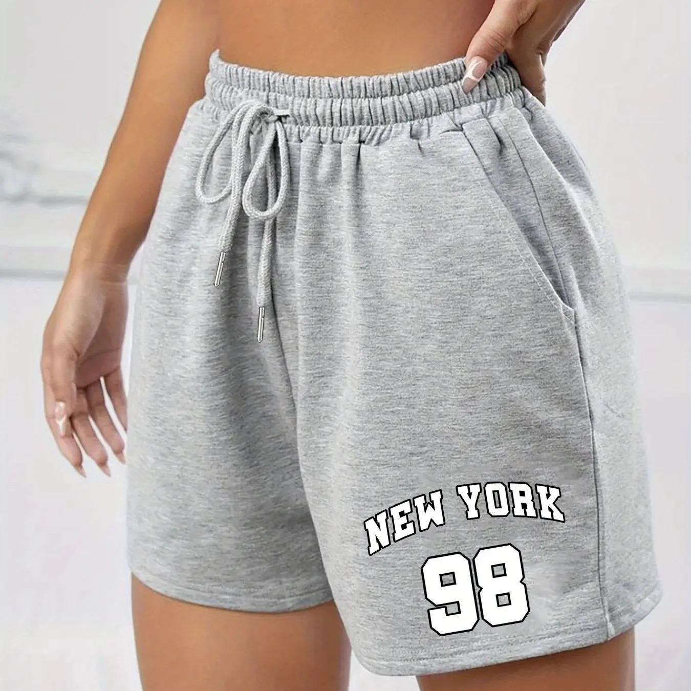 

Trendy NEW YORK Printed Women's Shorts Summer Casual Versatile American Trendy Outerwear Pants Summer Beach Pants
