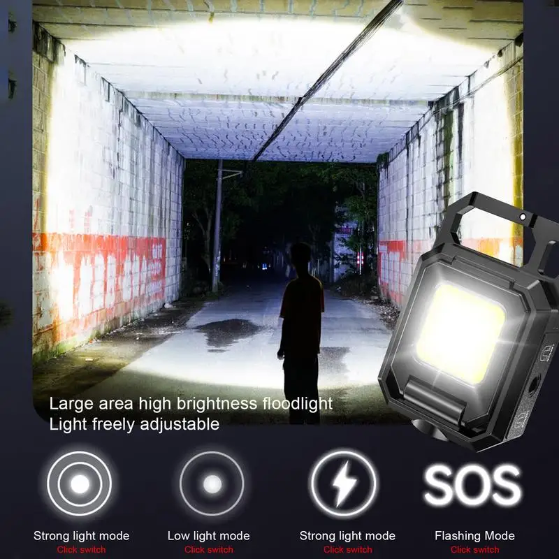 

Keychain COB Light 5 Modes Keychain Flashlight Foldable Mini Keychain Light Keychain Work Light Waterproof Rechargeable