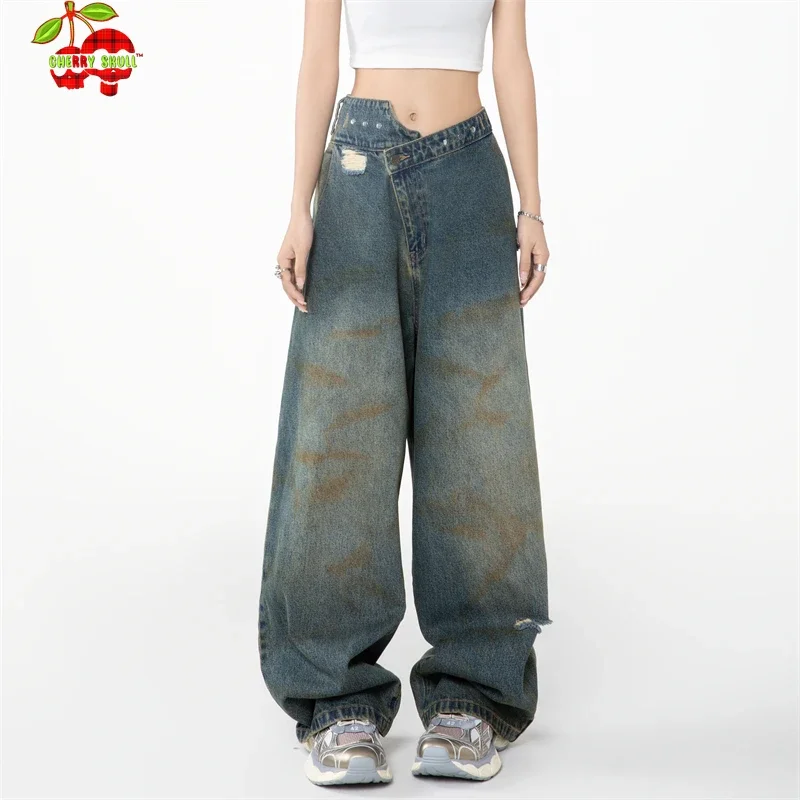 

Baggy Jeans Women Oversize Pants 2000s Clothes Y2k Newjeans Women's Denim Pants Japanese 2000s Style Wide Leg Jeans Pants Woman