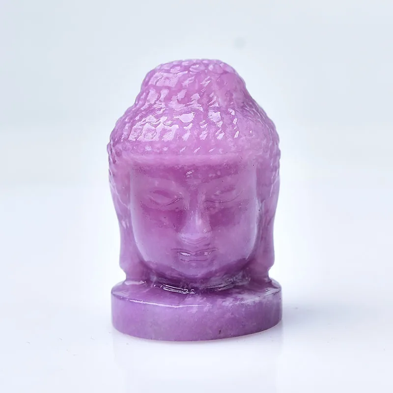 100%  Natural Rose Quartz Obsidian Buddha  Reiki Crystal Figurine Head Carving Mini Statue Feng Shui Crafts Home Decoration Gift