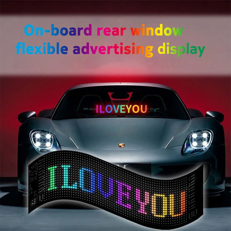 LED 디스플레이 데빌스 아이 트럭 20*64 플렉시블 스마트 POE 플렉스 데칼 스크린 4K IP65 방수 소매점 창문 후방 차량용