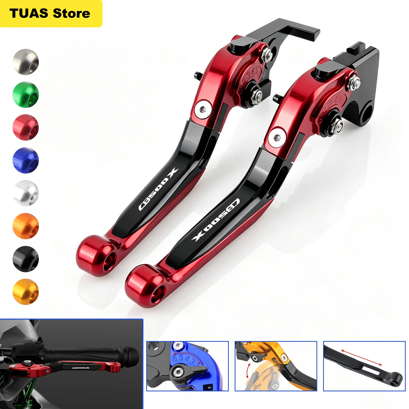 For HONDA CB500X CB 500X CB 500 X 2022 2023 CNC Motorcycle Adjustable Folding Extendable Brake Clutch Levers LOGO CB500X
