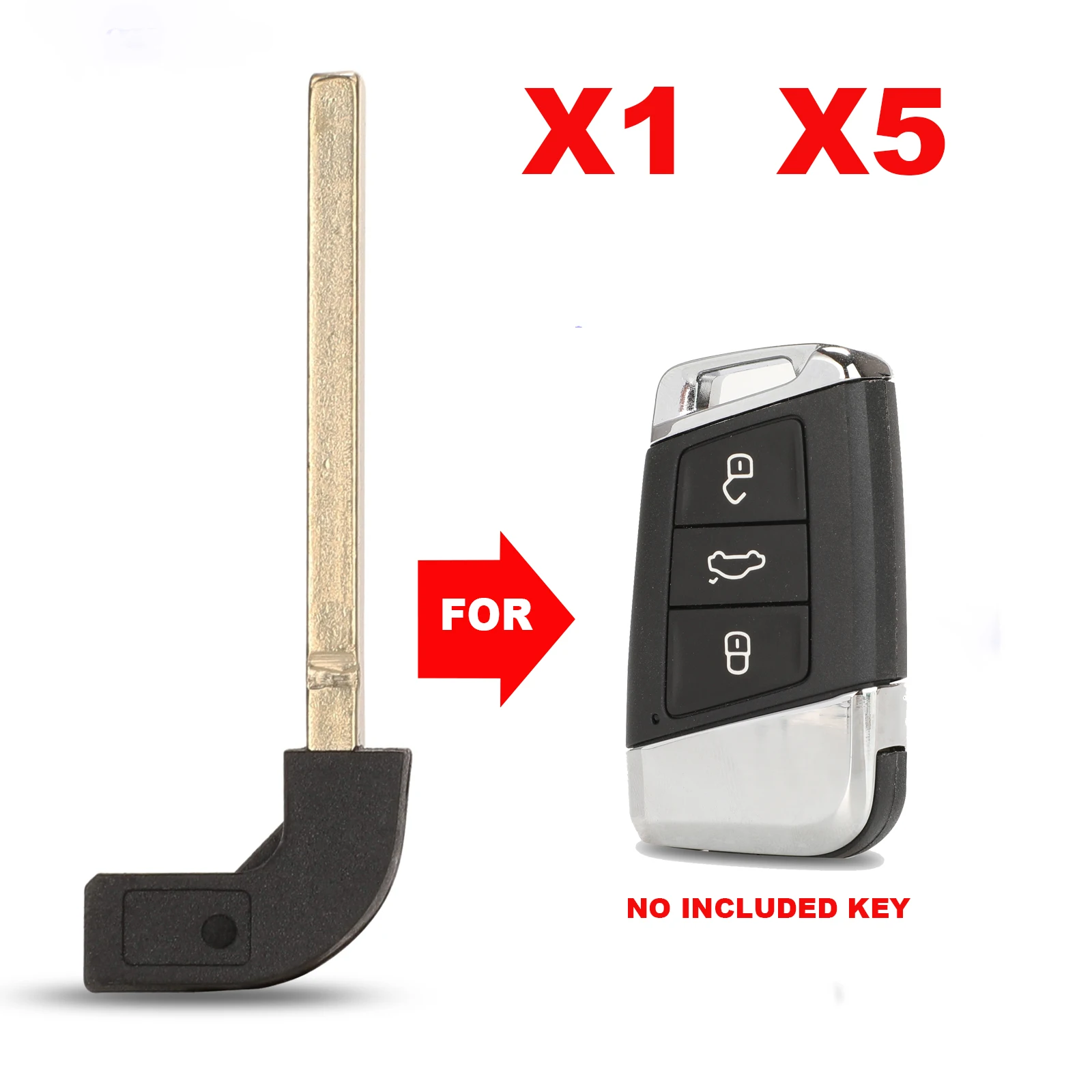 

Корпус смарт-ключа Jingyuqin X1 X5 с лезвием для Volkswagen VW Passat B8, New Magotan B5, Skoda A7 Variant, с возможностью вставки ключа