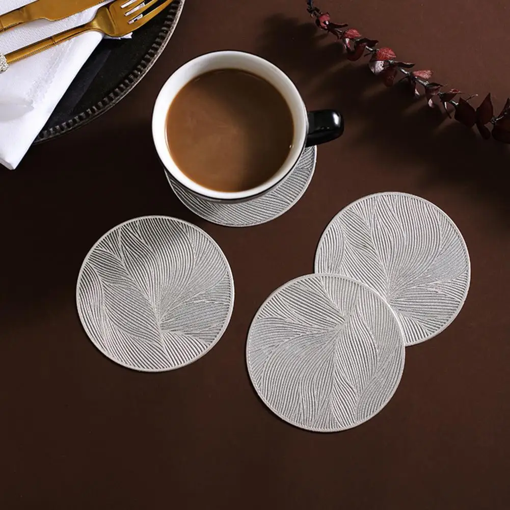 

PVC Coasters Heat Resistant Cup Pad Anti-Scalding Table Mat Protective Placemats for Kitchen Dining Bar Living Room Accessories