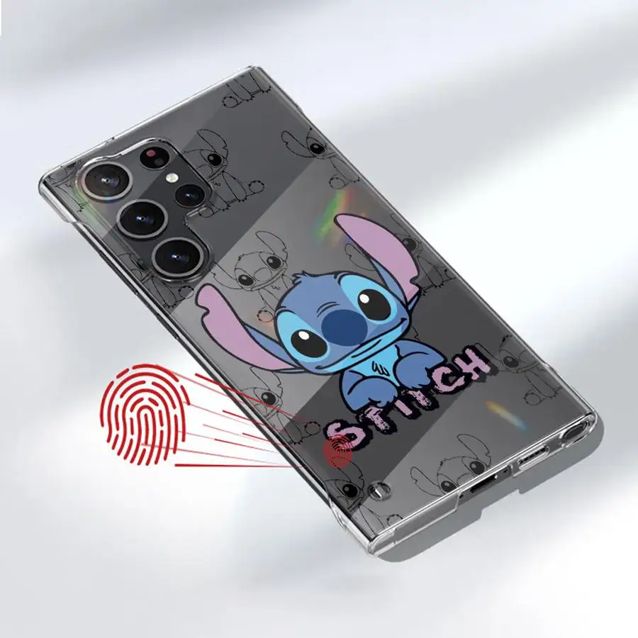 Shockproof Case for Samsung Galaxy S24 S23 Ultra S20 S21 FE S22 Plus Clear Silicone Shell Phone Cover Disney Cute Stitch Funda