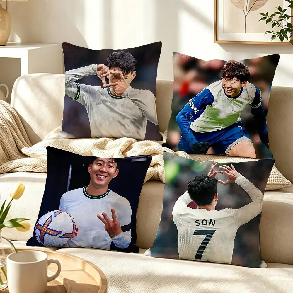 Football Captain Son H-Heung-min  Pillow Case Pattern Printed Pillowcase For Living Room Sofa Cushion Cover