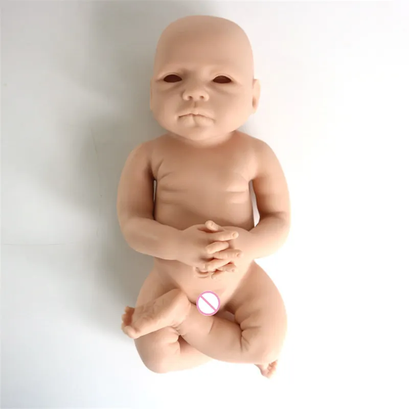 New 18inch 100% Full Body Silicone Baby Doll Kit Upainted Reborn Girl Doll Kits  Unfinished Soft Doll Kit Reborn DIY Toy Gifts