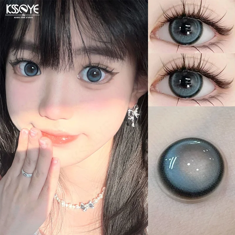 KSSEYE 1 Pair Korean Lenses Colored Contact Lenses for Eyes Prescription Myopia Beauty Pupil Soft Blue Lenses New Fast Shipping