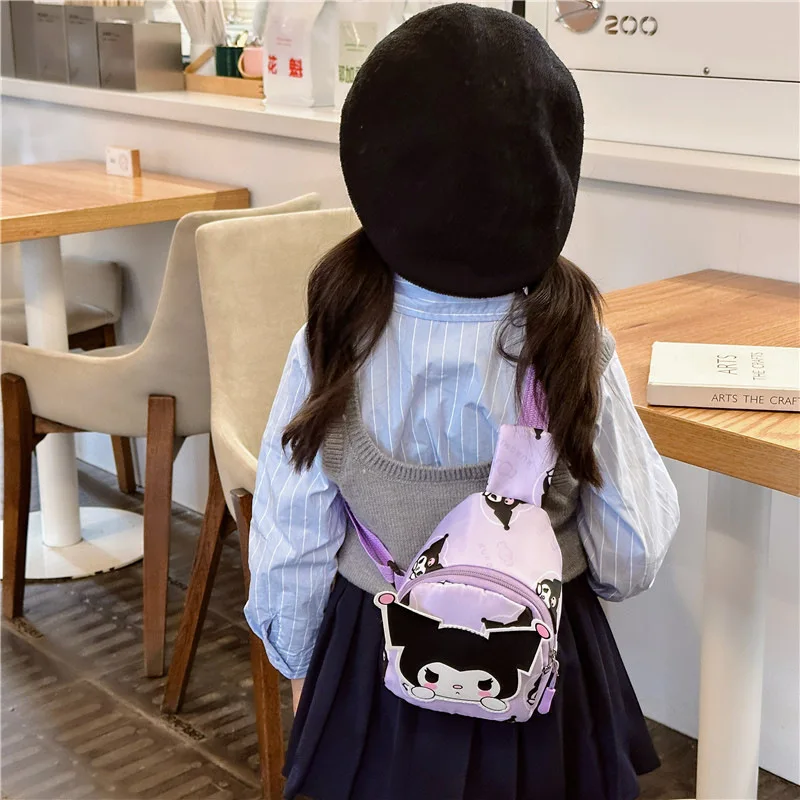 Sanrio-mochila de Hello Kitty Cinnamoroll para niños, bolso de hombro de dibujos animados, bolsos de pecho, bandolera de viaje, regalo de Navidad,