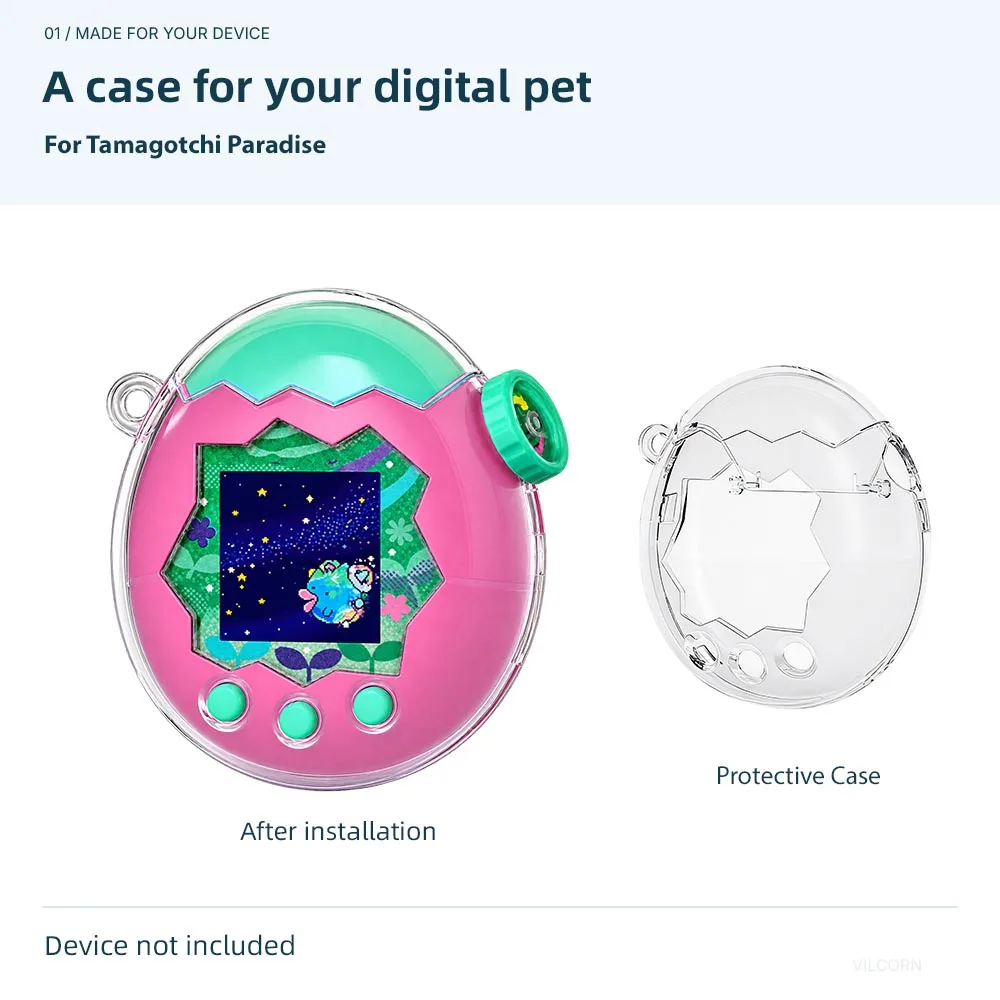 Protective Case For Tamagotchi Paradise Clear Decorative Cover Hard Shell for Tamagotchi Paradise Electronic Pet Game Machine
