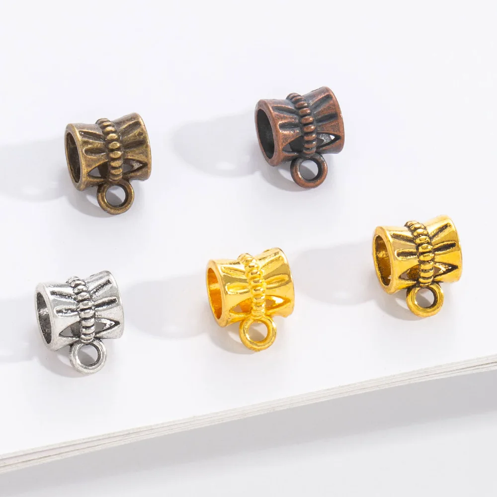 Accessori per gioielli in lega fai-da-te più venduti con fori grandi e accessori per gioielli in cristallo a tre vie pendenti