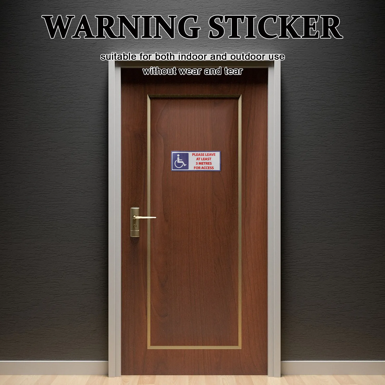 

Disability Sticker Keep Away 3 Meters High Visibility Safety Reminder Strong Adhesive Waterproof for Handicap Entrance Parking