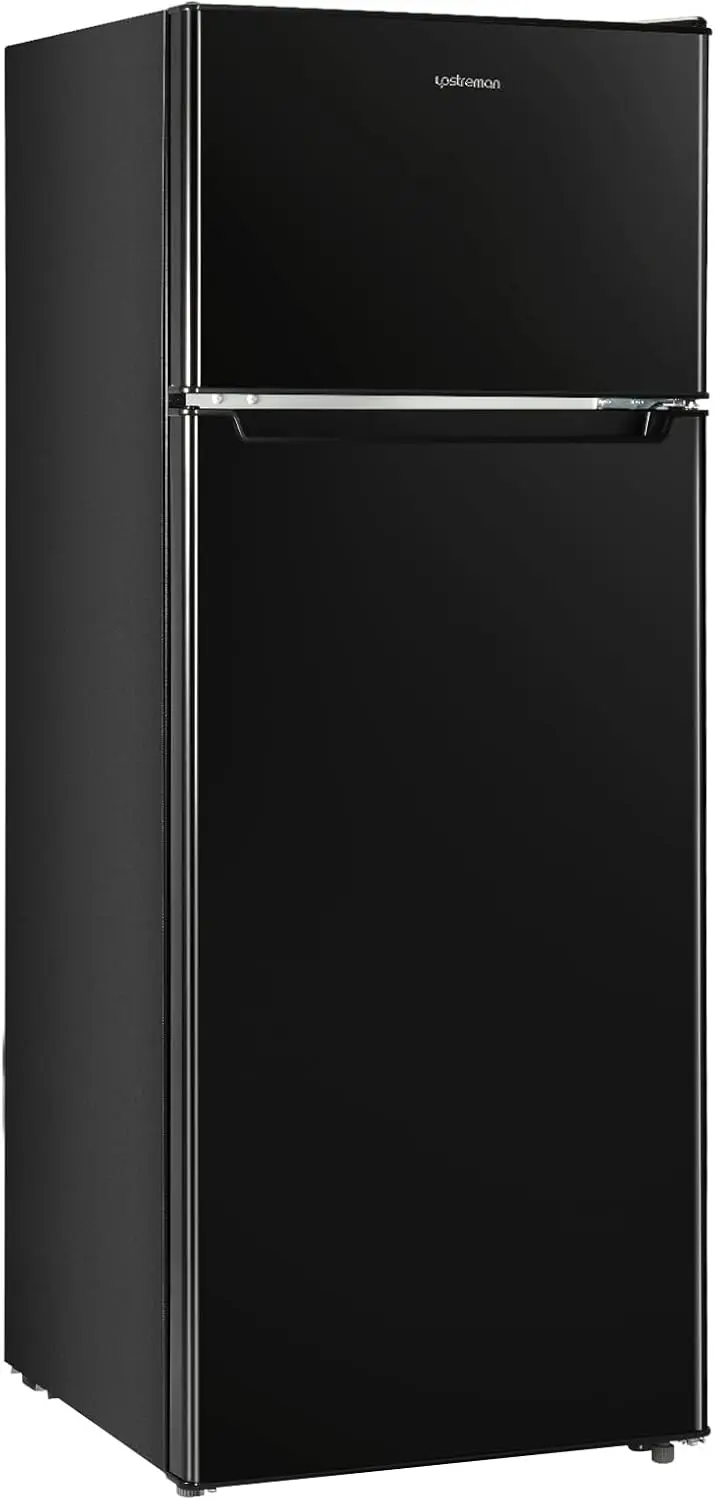 7.7 Cu.Ft. Refrigerator with Freezer, Double Door Refrigerator, Adjustable Thermostat, Large Capacity, Reversible Door Swing, Re