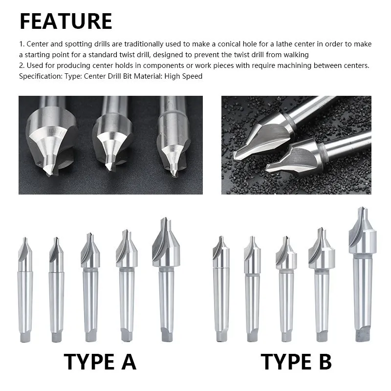 Mata Bor Tengah dengan Pemotong Bor Lubang Weldon A B Tipe 5 6 8 10 12Mm untuk Alat Bor Tembaga Aluminium Baja