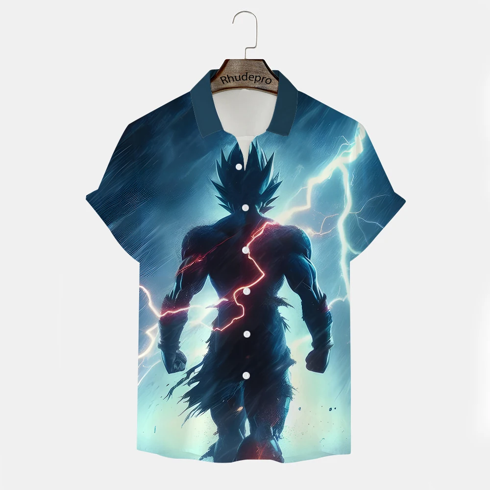 Camisa de manga corta para hombre, ropa de calle de Anime japonés Y2k 5XL, Goku Vegeta, Tops de estilo Hip Hop Harajuku, nuevo