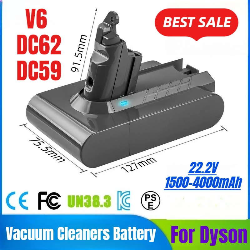 

22.2V 4000mAh For Dyson V6 DC62/DC59 Vacuum Cleaners Battery