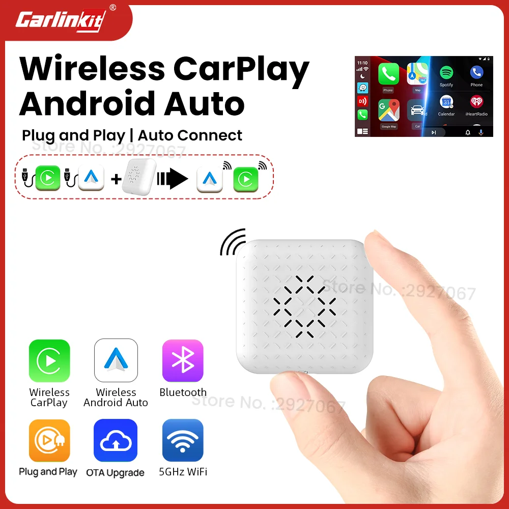 CarlinKit Mini 3 Pro Wireless CarPlay Android Auto Adapter Dual in 1 BT 5.8GHz WiFi Auto Connect for OEM Car Intelligent System