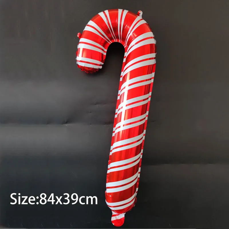 5pcs/set Large Red Green Pink Christmas Cane Candy Lollipop Foil Balloons Christmas Decorations For Home Navidad 2025 Kids Toys