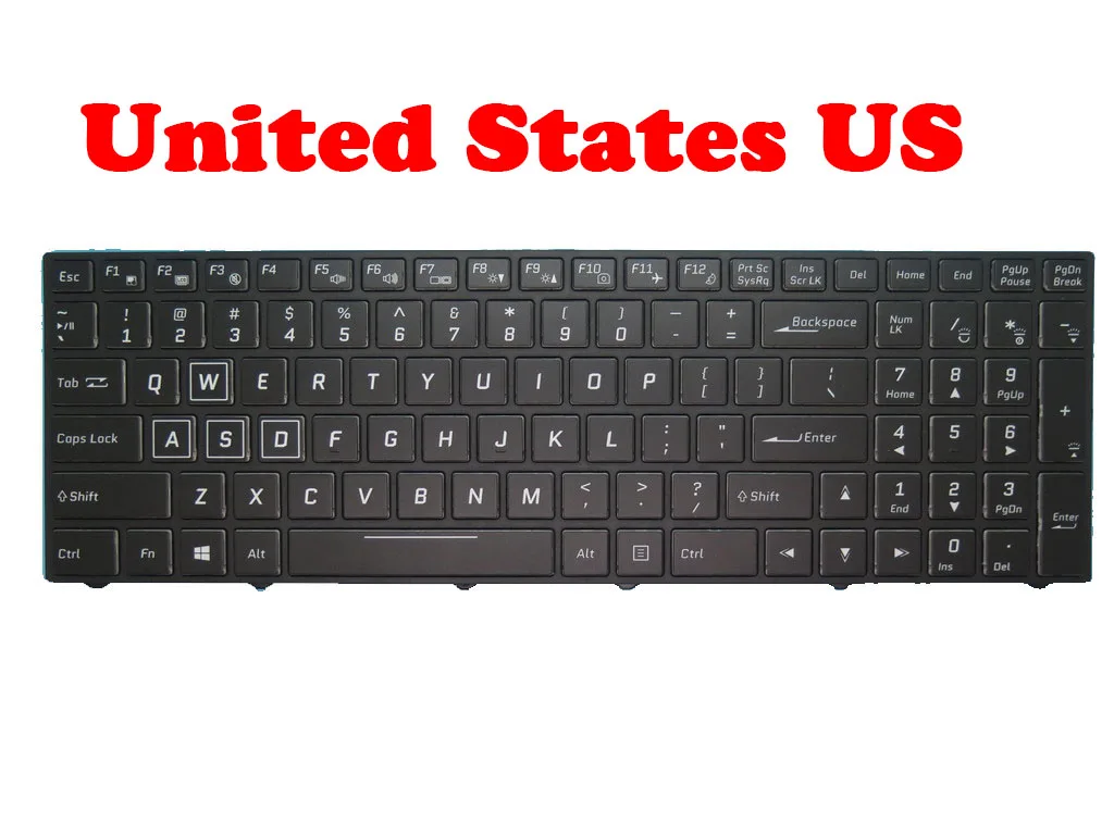 Imagem -04 - Teclado para Notebook com Frame para Medion Erazer Retroiluminado França Alemão Espanhol Eua X17801 Md61511 Md61568 Md61569 Md61595 Md6159