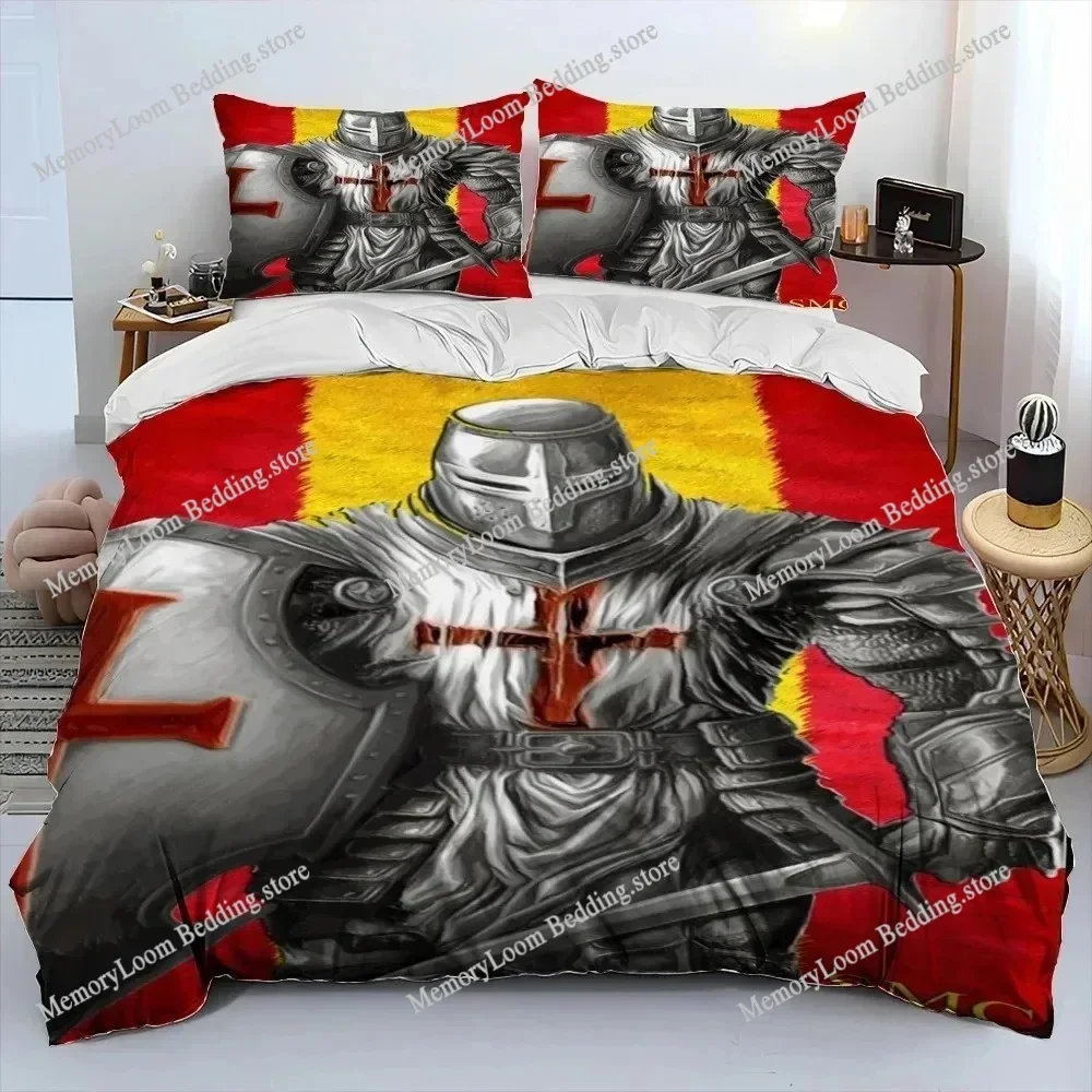 Cavalier Knight Templar Crusaders Comforter Bedding Set,Duvet Cover Bed Set Quilt Cover Pillowcase,king Queen Size Bedding Set