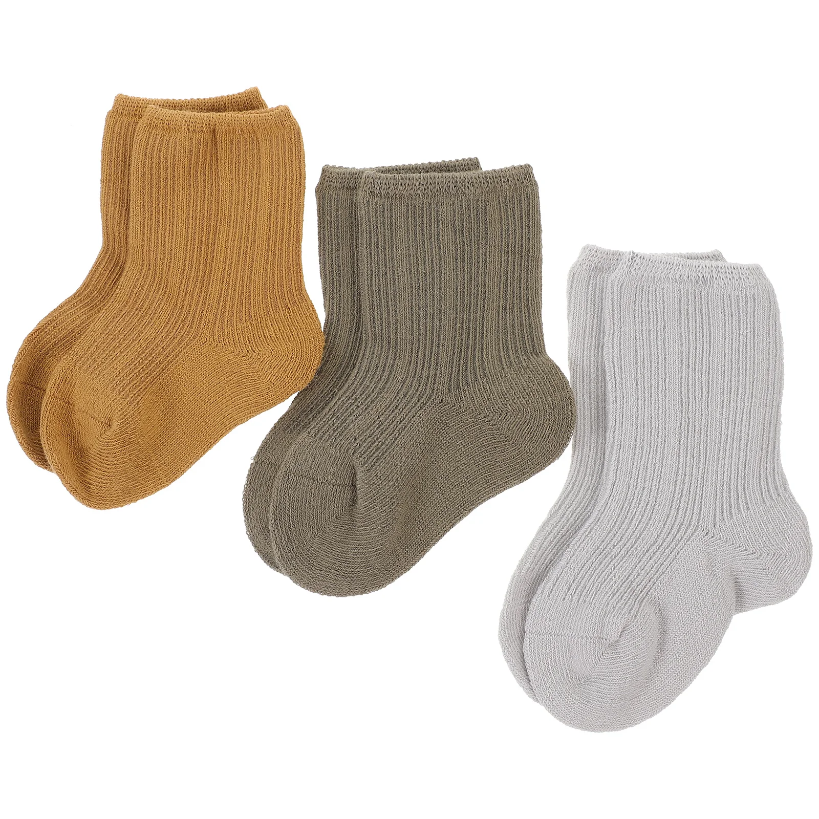 3 Paar Baby-Mittelrohrsocken, atmungsaktiv, bequem, warm, für Neugeborene, Kleinkinder, Frühling und Herbst, rutschfeste Baby-Wintersocken