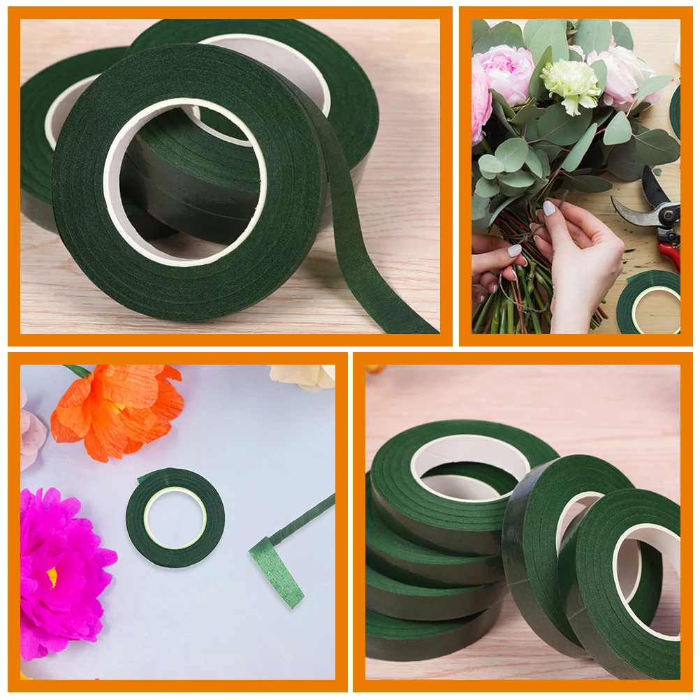 5 Rolls Floral Stem Wrapper Arrangement Kit Green Tape Florist Flower Fixing Tool Tapes Wraps