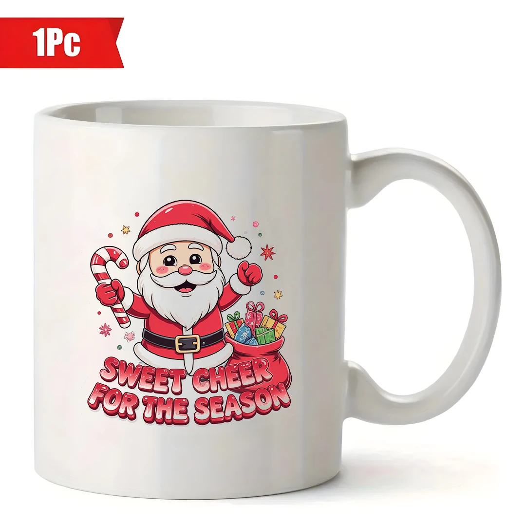 11oz سانتا كلوز كوب كرتوني سانتا كلوز كوب كرتوني جو احتفالي هدية الكريسماس كوب للأطفال مكتب عائلي كوب قهوة