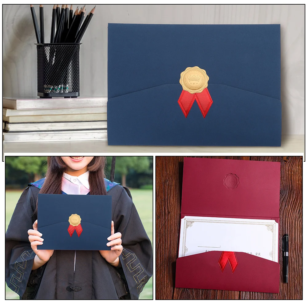 3 Pcs Certificate Covers Diploma Holders Paperboard File Folders Document Protectors Certificate Envelopes Filing Products