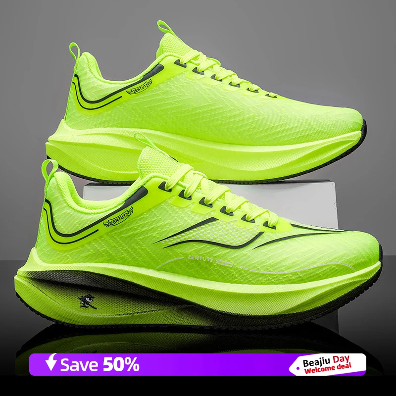 Marathon Men Running Shoes Carbon Plate Speciality Sports Breathable Lightweight Women's Comfortable Nonskid Leisure Sneakers